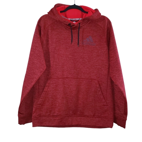 Adidas Men Red Heathered Hoodie - Picture 1 of 5